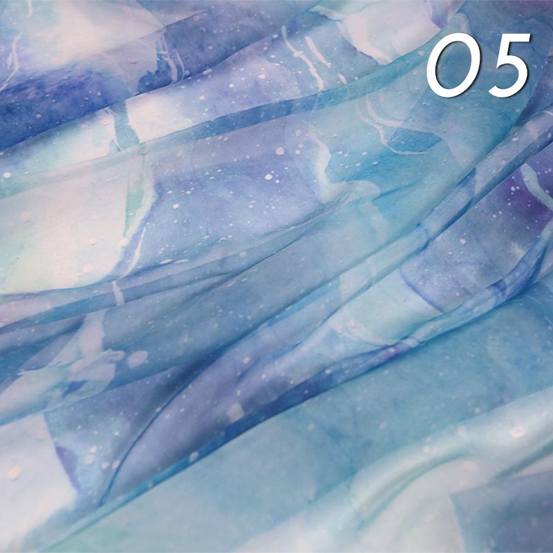 1/3/5M Tkanina szyfonowa w kolorze gradientowym 30D Tkanina szyfonowa DIY Tęczowa gwiaździsta przezroczysta materiał na sukienkę do tańca Kostium sukienka rzemiosło