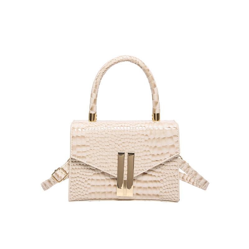 Fashionable Urban Minimalist Crocodile Texture Handbag For Women Available In Various Colors хаки