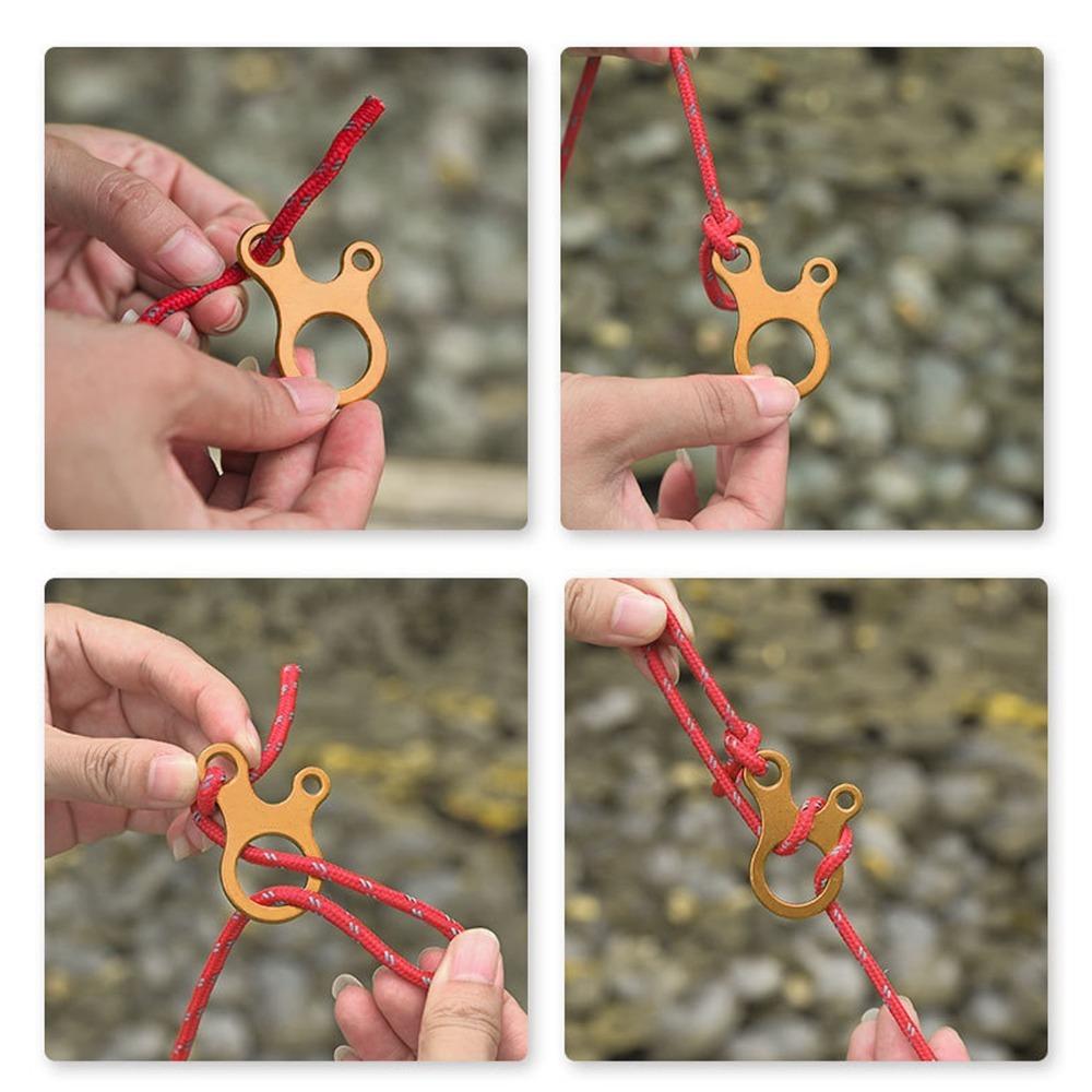20 Pcs Durable Aluminum Alloy Rope Tensioner 3 Holes Lightweight Guy Line Adjuster Cord Tightener Camping