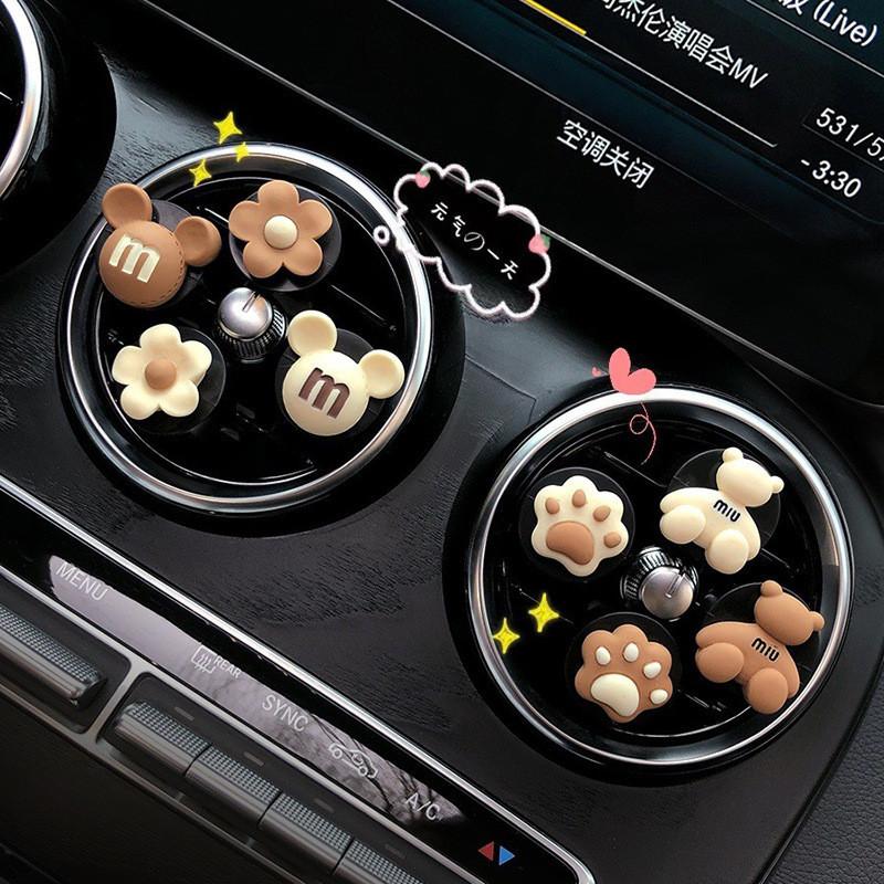 White Bear Brown Paw Set Aromatherapy Clip Car Ornament Decoration Accessories