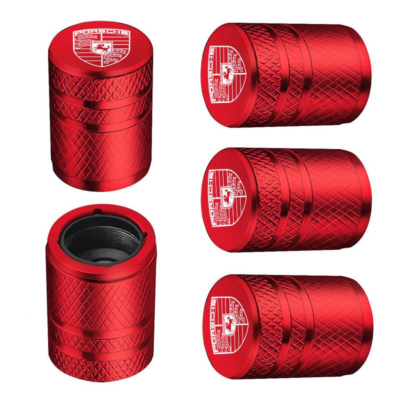 5ks kovových krytek ventilku pneumatiky pro Porsche Panamera Cayenne Taycan 911 718 Macan Carrera-GT příslušenství