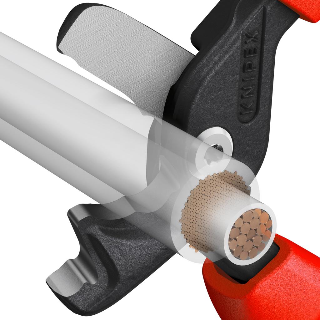 KNIPEX Insulated Cable Step XL 225mm Cutter, Cut, Size, 95mm, 18mm,