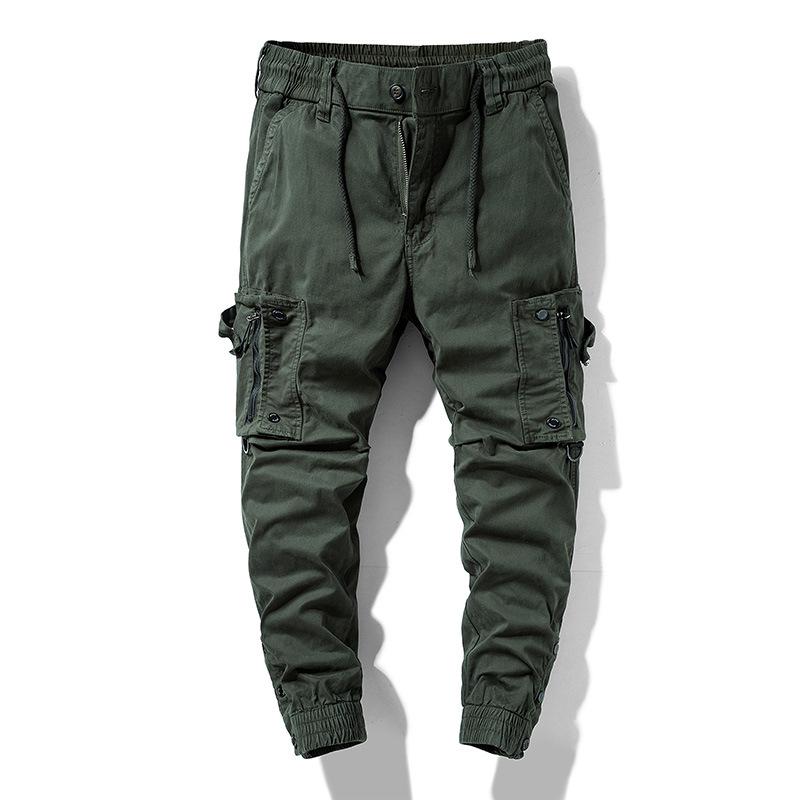 Pantalon Jogger Cargo Tendance Multipoches à Fermeture Éclair pour Homme