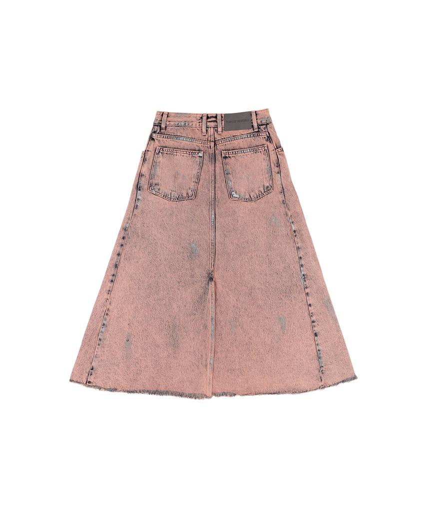 Pipeulobeudeowoldeu Pink Metallic Denim Skirt