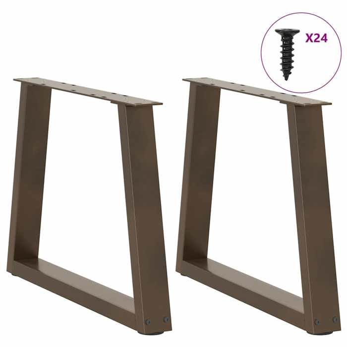 VidaXL Pieds de table basse en forme de V, 2 pièces, acier naturel, 60 x (42-43,3) cm 4012555