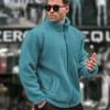 Fleece Full Zip Jacket Stand Collar Warm Cozy Casual Soft Outerwear for Men