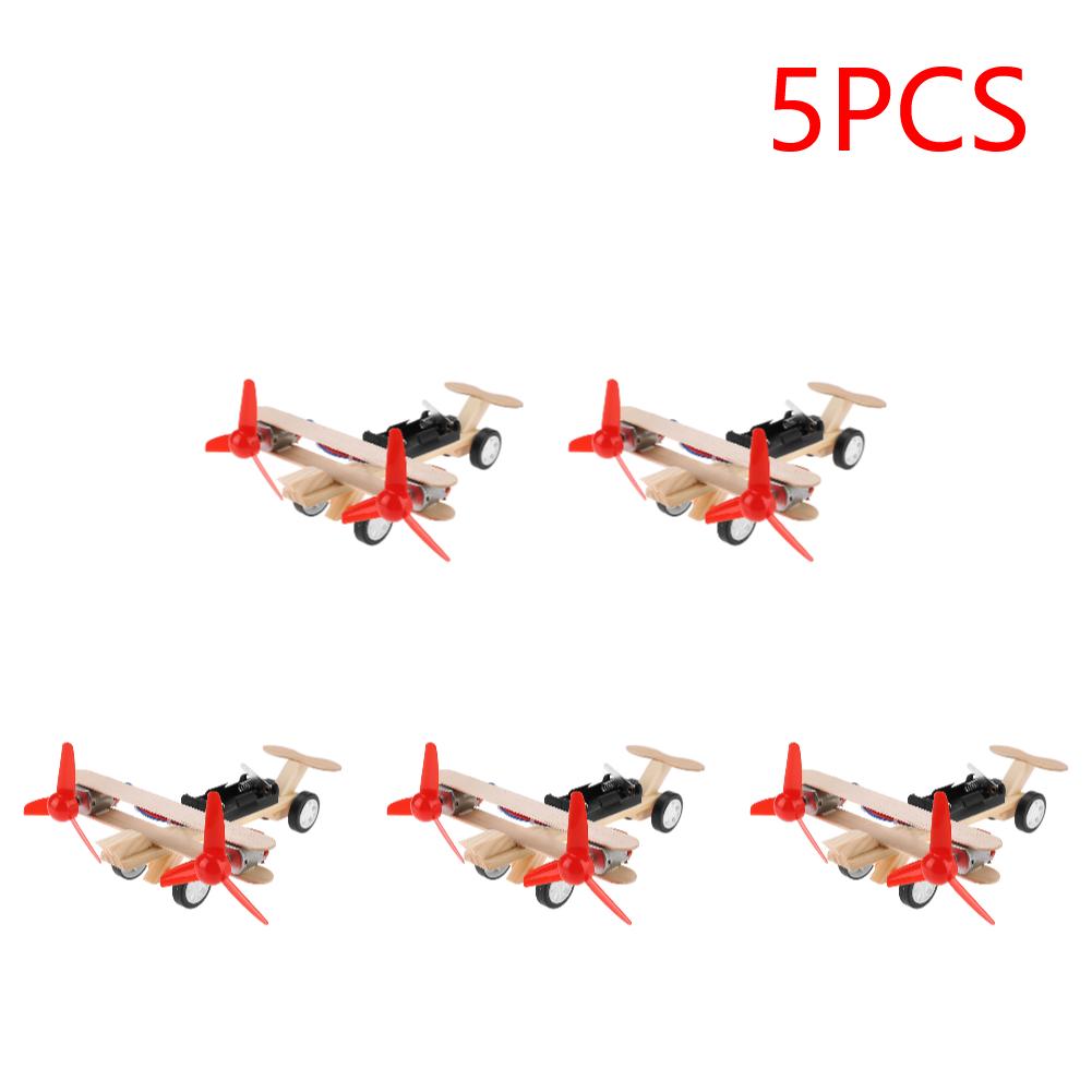 Twin Blades Assembled Aircraft Set Toy Battery Powered DIY Aircraft Model Toy Eco-Friendly Wooden for Intellectual Development