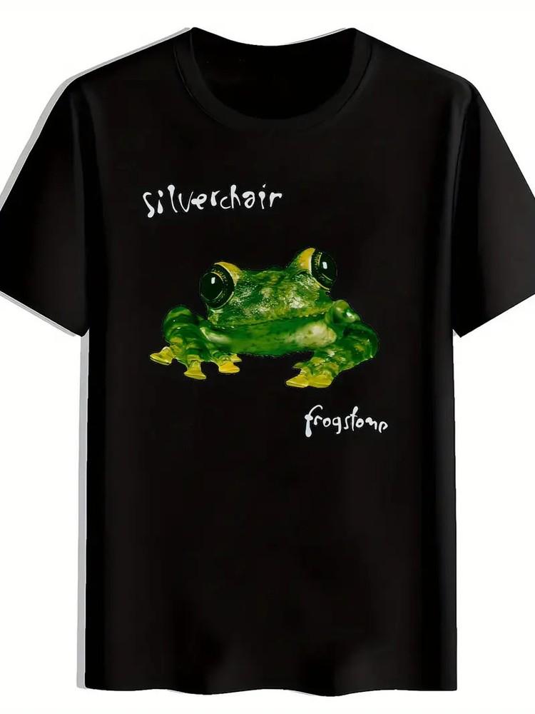 

Men039;s Black T-Shirt | Silverchair amp; Frogstomp Print Casual Crew Neck Short Slee Unisex T-Shirt S