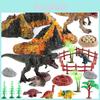 Realistic Dinosaur World Volcano Eruption Model Static Desktop Display Toy Set
