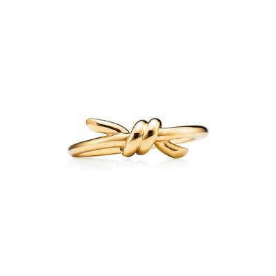 Tiffany Y compañía. Anillo de Oro de 18 Quilates Serie Nudo Anillos para mujer GRP12002