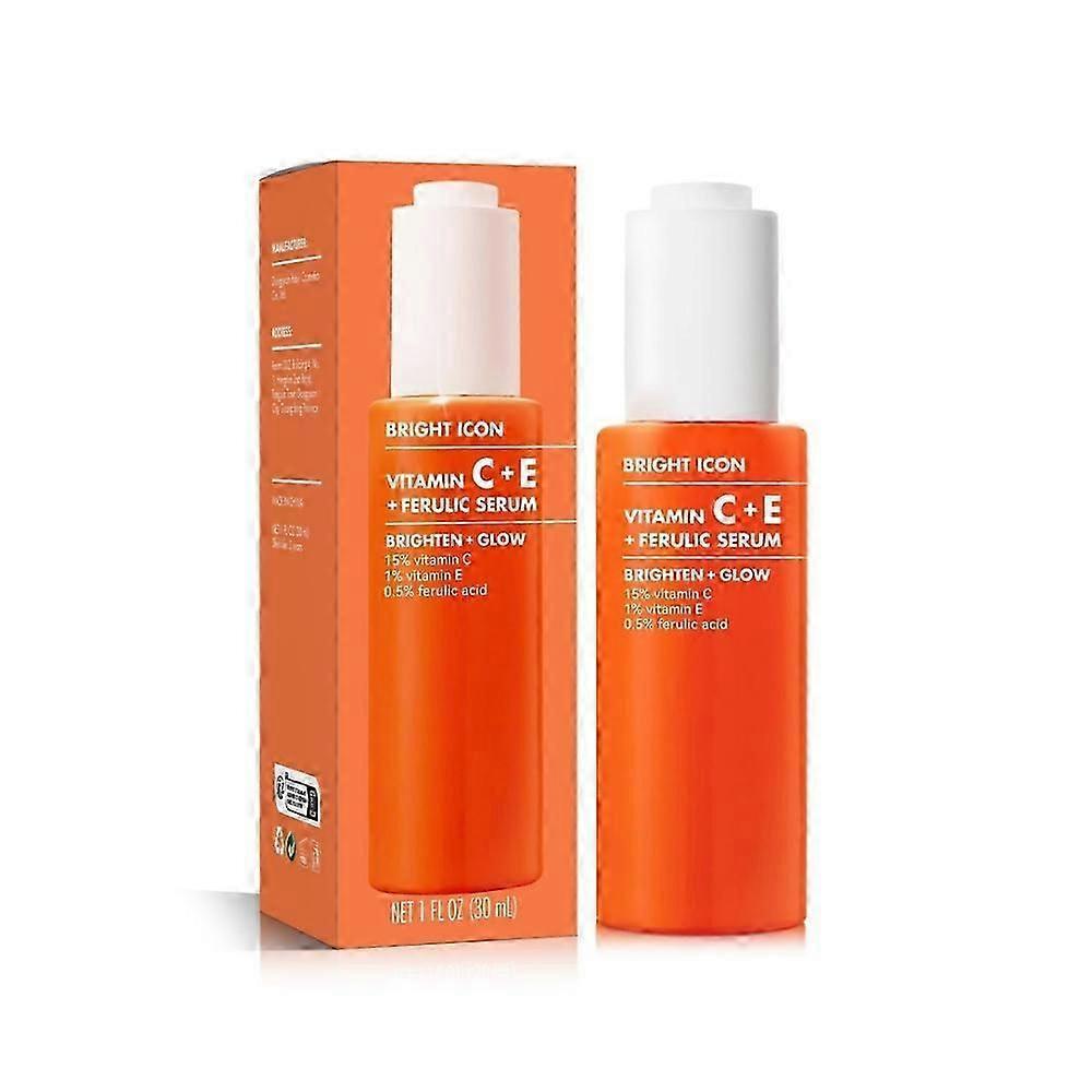 SKIN Bright Icon Siero Viso Illuminante e Lenitivo con Vitamina C + E + Acido Ferulico, Aiuta a Uniformare il Tono della Pelle, Vegano e Cruelty-Free