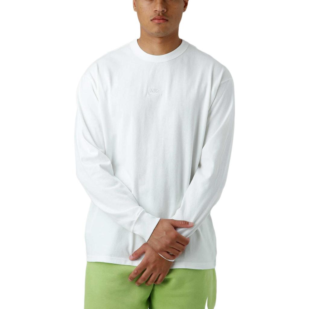 Nike Embroidered Logo Crew Neck Long Sleeve T-Shirt Men White DO7390-100