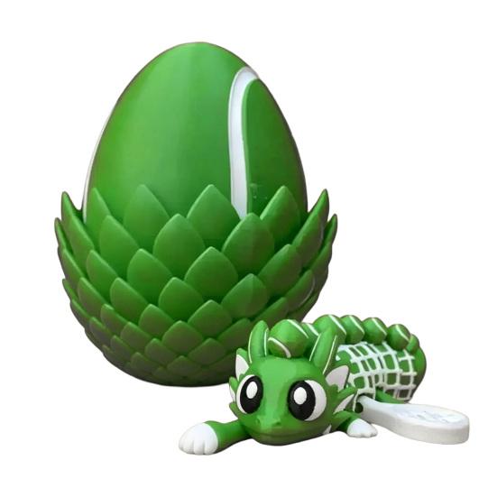 Flexible Sports Ball Dragon And Egg, Articulated Dragon Fidget Toy, 3D Printed Egg with Winged Dragon Inside, Stress Relief Desk Toy