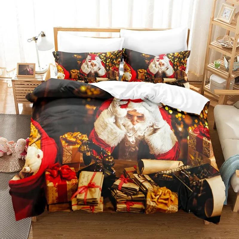 

Mery Chrismas Beding Set Young Boys Young Girls Twin Quen Sized Dimensions Soft Duvet Cover Pilowcase Bed Children Kids Adult People Fashion Home 100*200cm Single