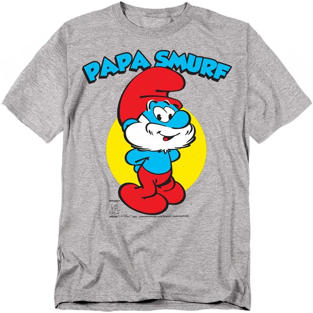 The Smurfs - Papa Smurf - Unisex Short Sleeve Children s T-shirt - Gray 110