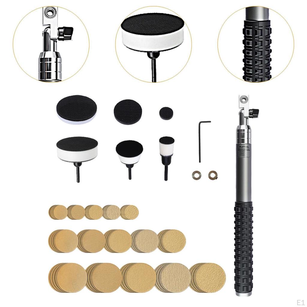 Bowl Sander Tool Kit Woodworking Portable 1" 2" 3" Sanding Pads Comfortable Grip Aluminum Alloy Wood