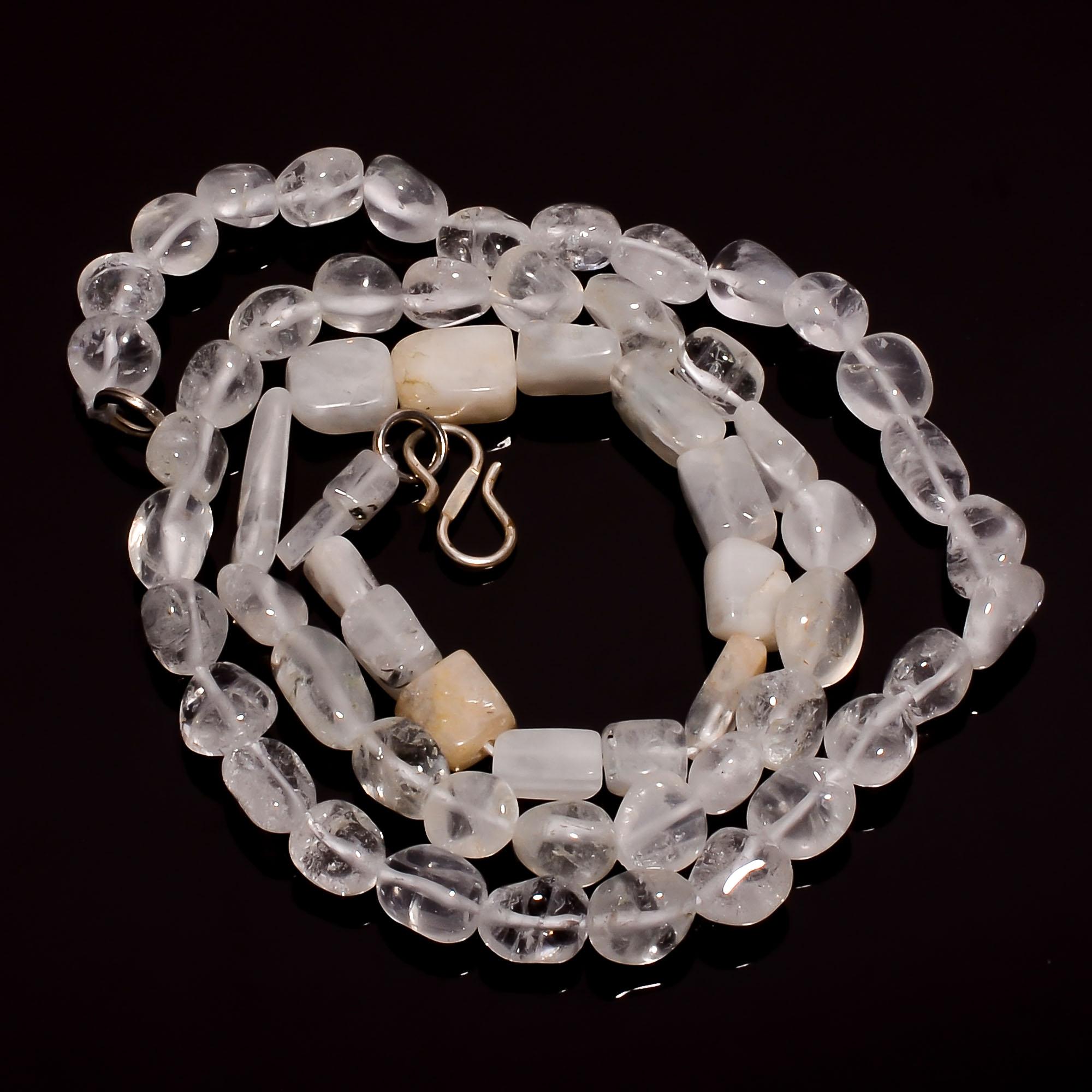 

Натуральный Радужный Лунный Камень Кристалл Микс Форм Гладкие Бусины Ожерелье 6-15 мм 18 UB-8553