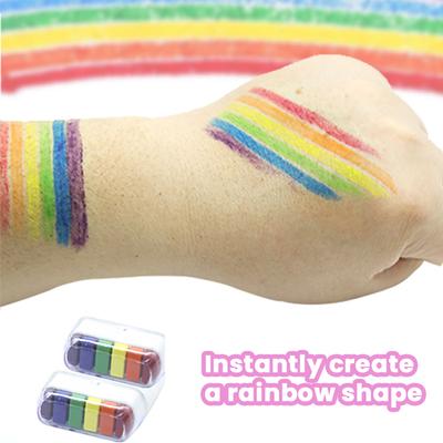 Regenbogen Gesichtsfarbe Pride Gesichts- und Körperfarbe 6 Farben Sicherer Gesichtsfarbenstift Körpermarker für Märsche, Partys, Festivals, Pride-Tag-Feiern