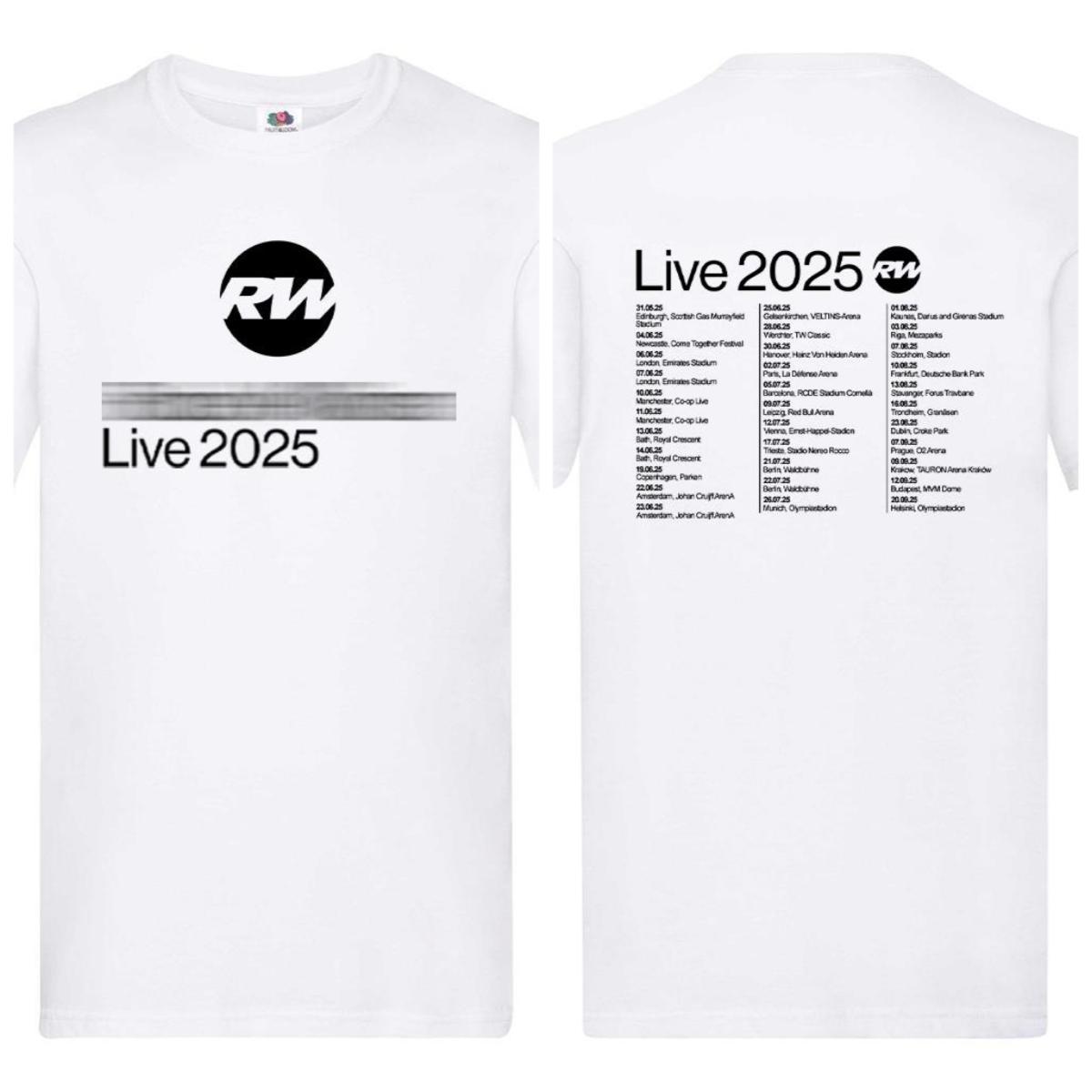 

Роббі Вільямс Неофіційна футболка Live 2025 Тур Музичний Фан Концертна Футболка Подарунок Високоякісна Оверсайз Для Чоловіків і Жінок Топова Футболка S