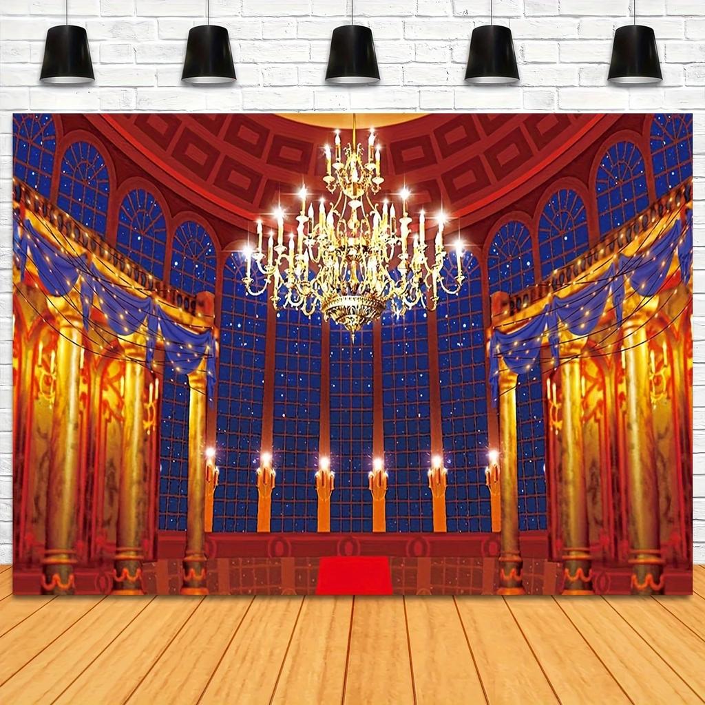 1 Person Ballroom Background for Photography Beast Palace Background for Girls Princess Beauty Party Gorgeous Castle Background