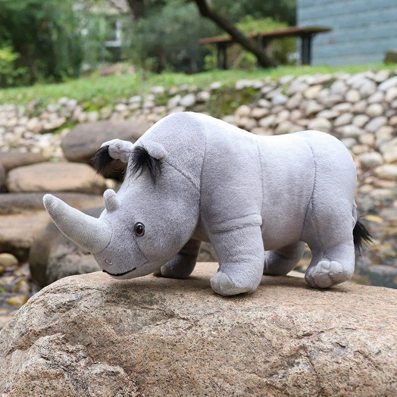Realistic Rhino Plush Toy For Boys Animal Zoo Stuffed Doll Birthday Gift For Kids Soft And Cuddly
