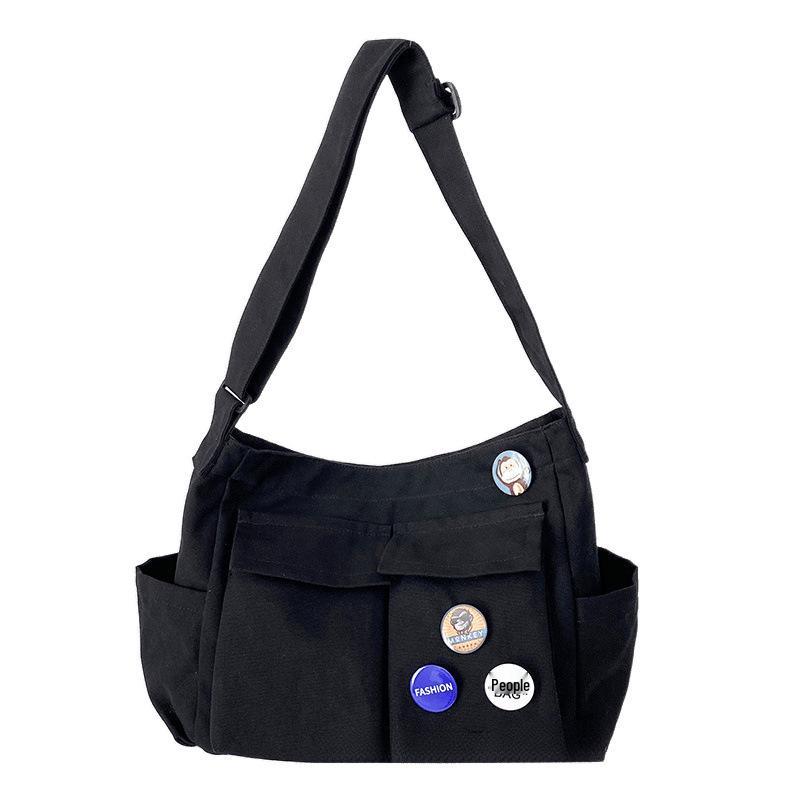 Vintage Workwear Women's Crossbody Canvas Shoulder Bag - Large Capacity Casual Tote