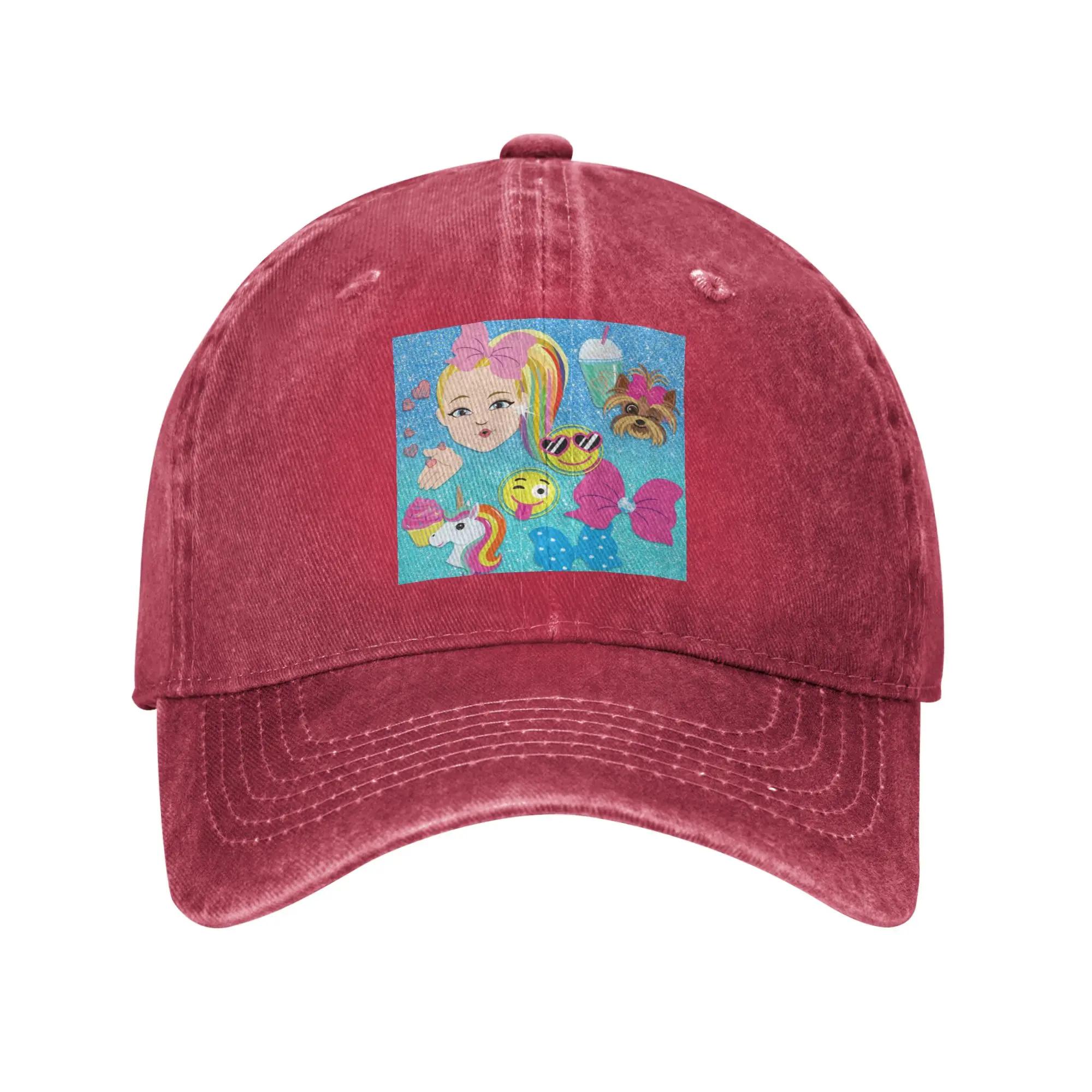 Jojo Siwa Clipart Denim Cap Casual Baseball Caps Adjustable Hat Summer Unisex Baseball Hats One Size