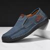 Men Leather Shoes 2025 Handmade Leather Men Shoes Casual Comfortable Slip on Loafers Flats Moccasins Walking Shoes High-quality