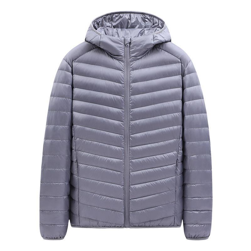 Autumn and Winter New Fashion Hooded Men's Light and Thin Down Jackets Can Be Opened Two Short Styles, Trendy Casual and Versatile