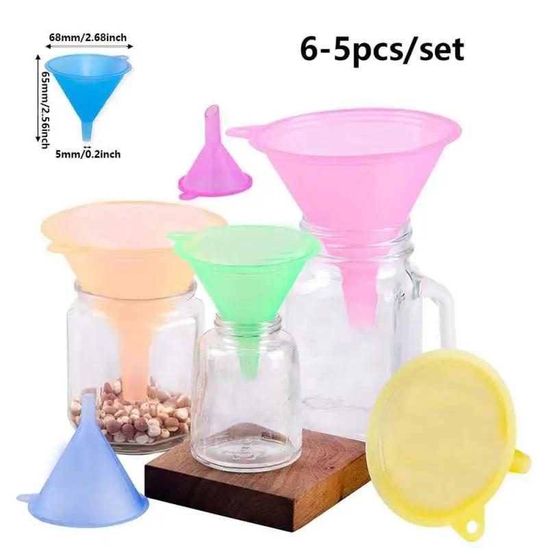 Bunter transluzenter 6-5 Stück/Set stapelbarer Küchen-Mini-Trichter multifunktionaler Heim-Trichter