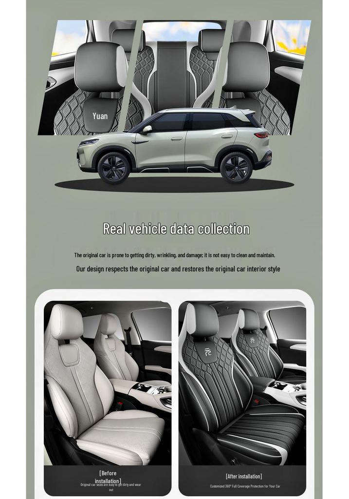 BYD Yuan UP 5-Seater Leather Car Seat Cushion Cover - New Model