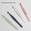 Stainless Steel Non-slip 9cm Eyebrow Tweezers - Flat & Angled Tip for Hair Removal and Shaping