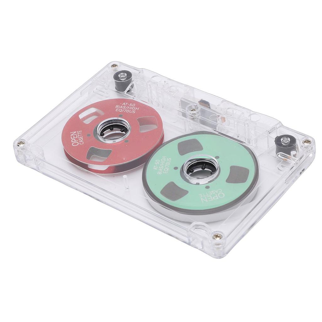 Blank Cassette Tape Reel to Reel Metal 50 Minutes Blank Recording Tape with Transparent Box for Music Recording
