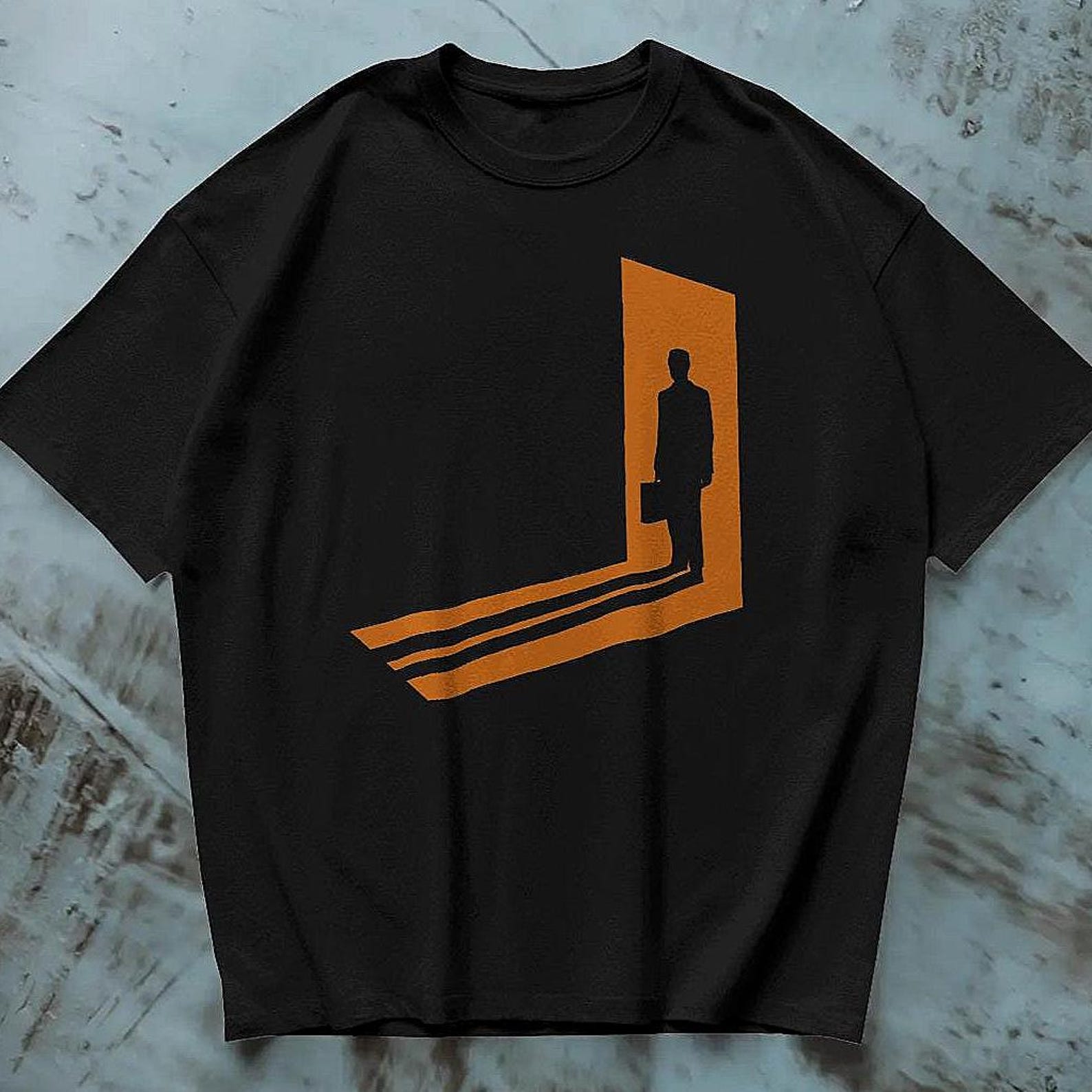 Half Life G-Man Silhouette Shirt, Retro Gaming Graphic Tee, Sci Fi Gamer Tee XL