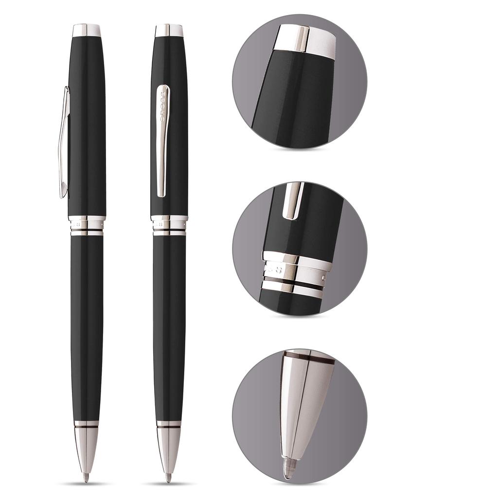 Cross Coventry Black Lacquer Ballpoint Officially Imported AT0662-6 Pen, Oil-Based,