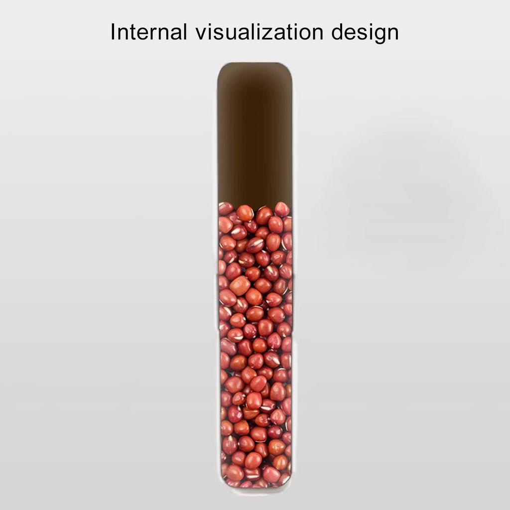 11 Pfund Reisspender Transparentes Fenster Ein-Tipp-Reisaufbewahrungsbehälter mit Messbecher Mehrzweck