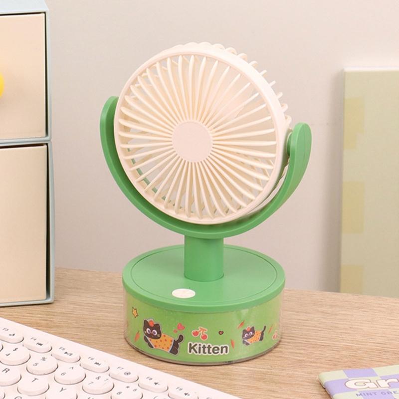 Practical Small Cooling Fan Air Circulation Fan with Adjustable Speed & Light Suitable for Indoor Desk Table Mounting