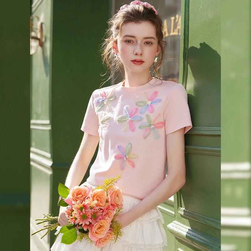 Bailuyu Women's Floral Short Sleeve T-Shirt