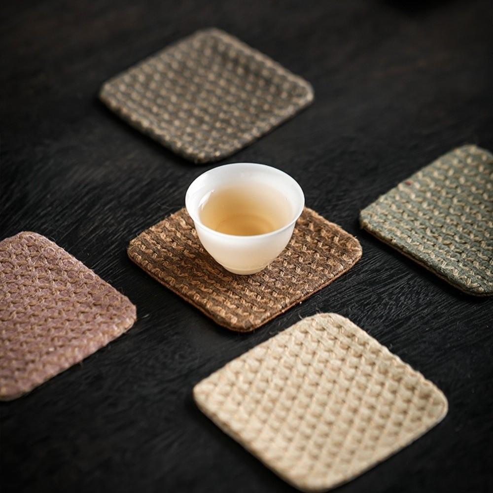 Cloth Teacup Mat Anti-slip Placemats Simple Heat Insulation Pad  Tableware