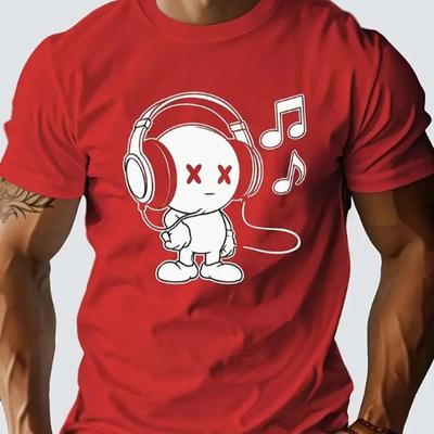 New Summer Men's Fashion T-shirt Personality Music Villain Printed Men's T-shirt Top