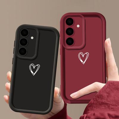 Pouzdro se srdíčky pro Samsung S25 S24 S22 Ultra S23 S21 FE A18 A55 A54 A35 A15 A16 A26 A36 A56 A17 A27 A37 A57 S26 Měkký silikonový kryt na ochranu objektivu