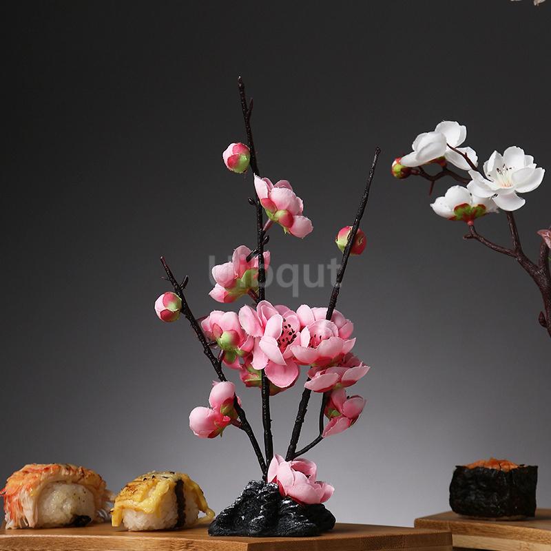 Japanese style plastic simulation flower Blossom Peach Blossom Ornament Sushi sashimi ornament Decorative artificial flowers-A