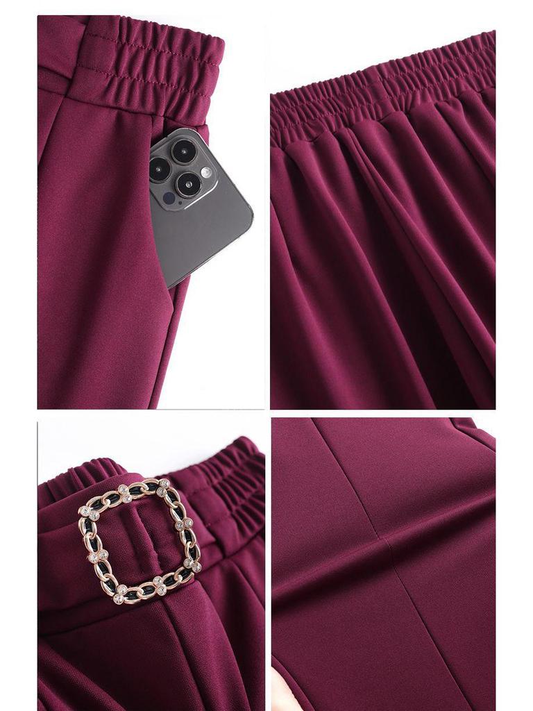 Women's High-Waisted Split Flare Suit Pants – Slimming, Casual, Versatile, Draping, Stretchy Wide-Leg Pants