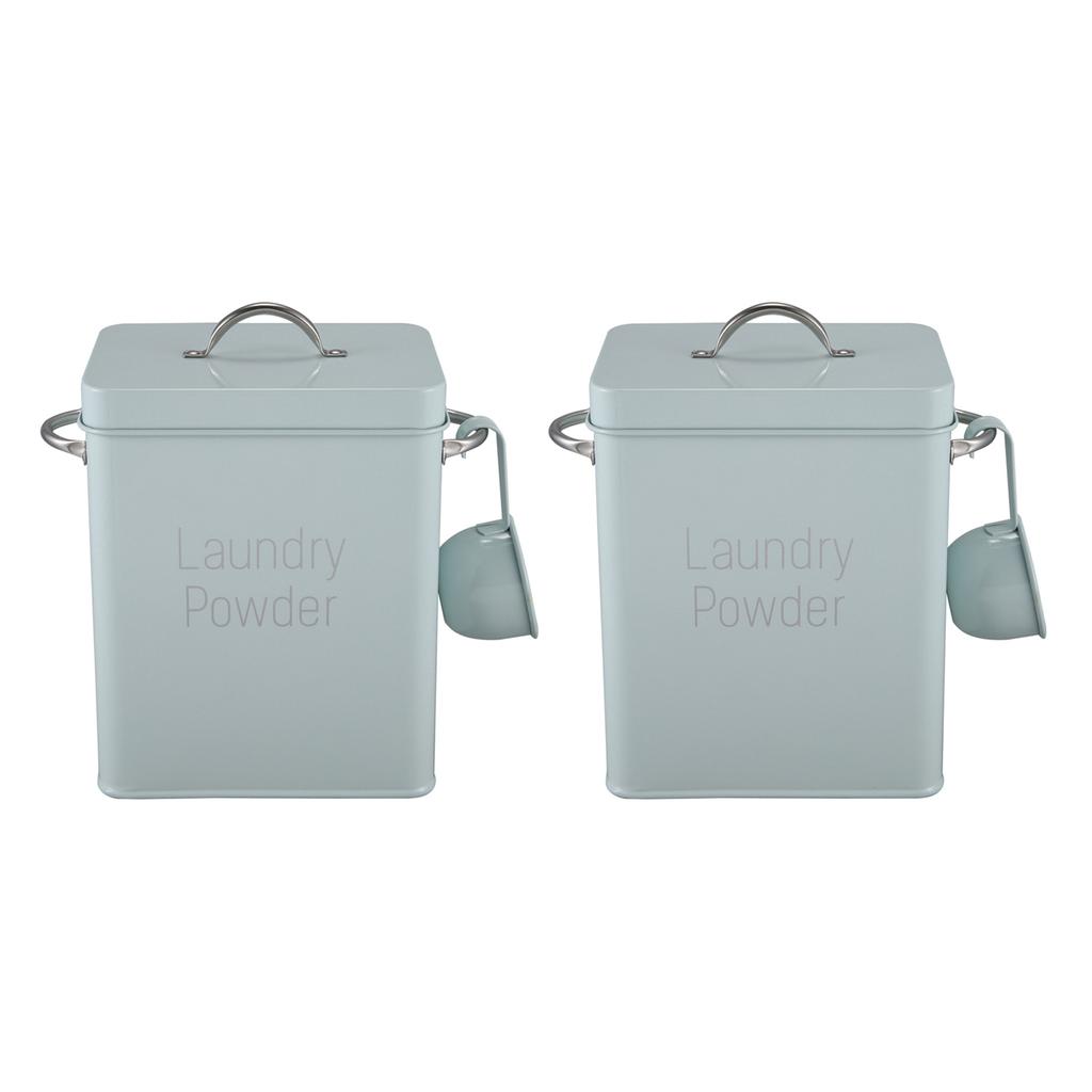 AAAF 2X 3L Beautiful Powder Laundry Powder Boxes Storage With Scoop Green