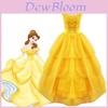 Costume da Cosplay Principessa Disney Belle Vestito di Carnevale Halloween Adulto Giallo Stratificato Abiti da Ballo Lunghi