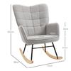 Berber Fleece Nursery Glider Rocker for Nursing, Wingback Rocking Chair for Living Room, Light Grey
