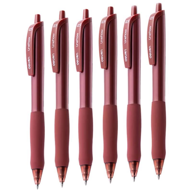 Deli S60 Retractable Gel Pen красный