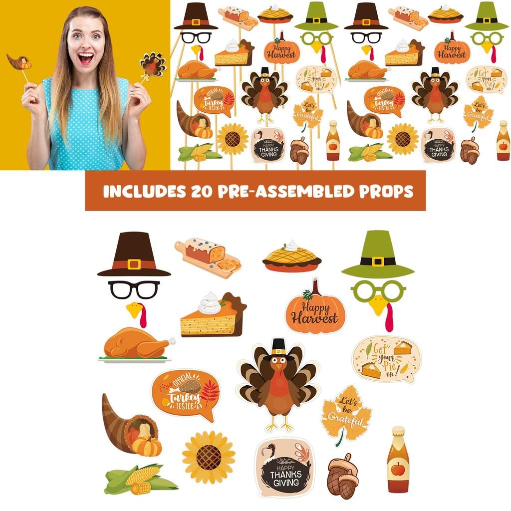 American Style Thanksgiving Day Decor Photo Booth Props For Holiday Party Fun