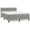 3141539 vidaXL Lit à sommier tapissier et matelas Gris clair 140x190cm Velours
