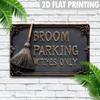 Vintage "Broom Parking Witches Only" Aluminum Sign - Metal Wall Decor for Home, Fun Aesthetic with High Bending Resistance